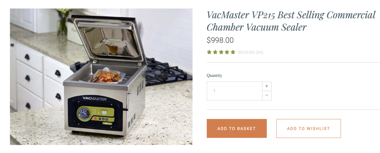 VacMaster VP215 Chamber Sealer