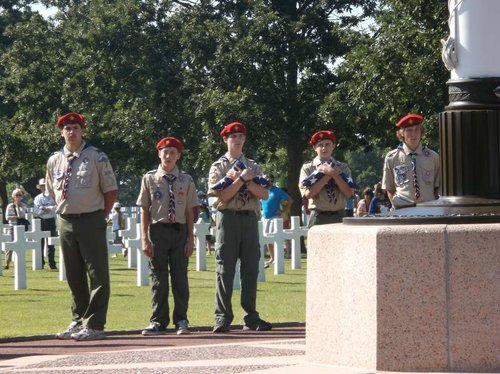 Cache Valley's Troop 1 retrieving flags at the American Cemetery.jpg