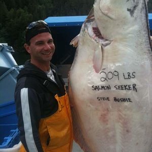 first halibut... 209 lbs