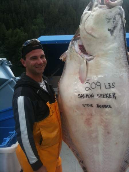 first halibut... 209 lbs