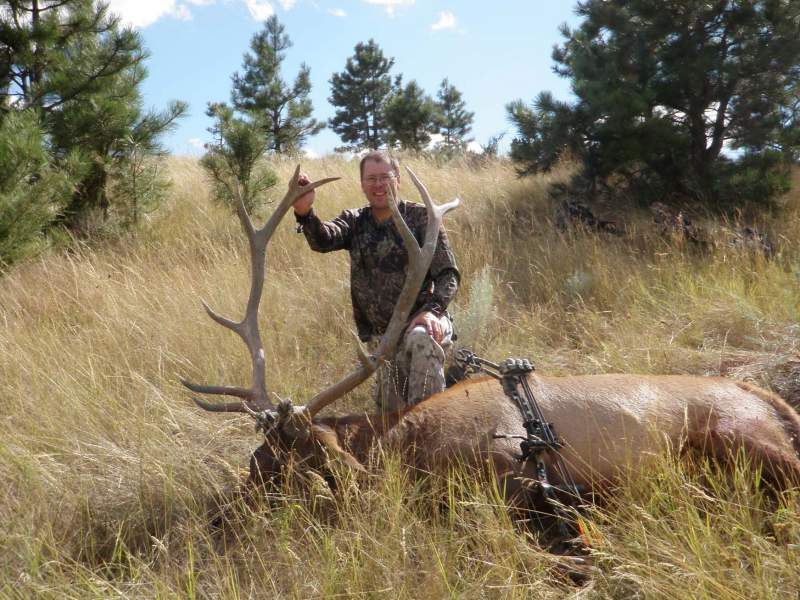 My first archery bull, shot on opening morning in the Missouri River Breaks. I was awakened from a hard nap, looked behind me on the ridge I was sleep